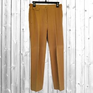 Karen Ralph Lauren Golden Camel Cotton Pants Sz 8